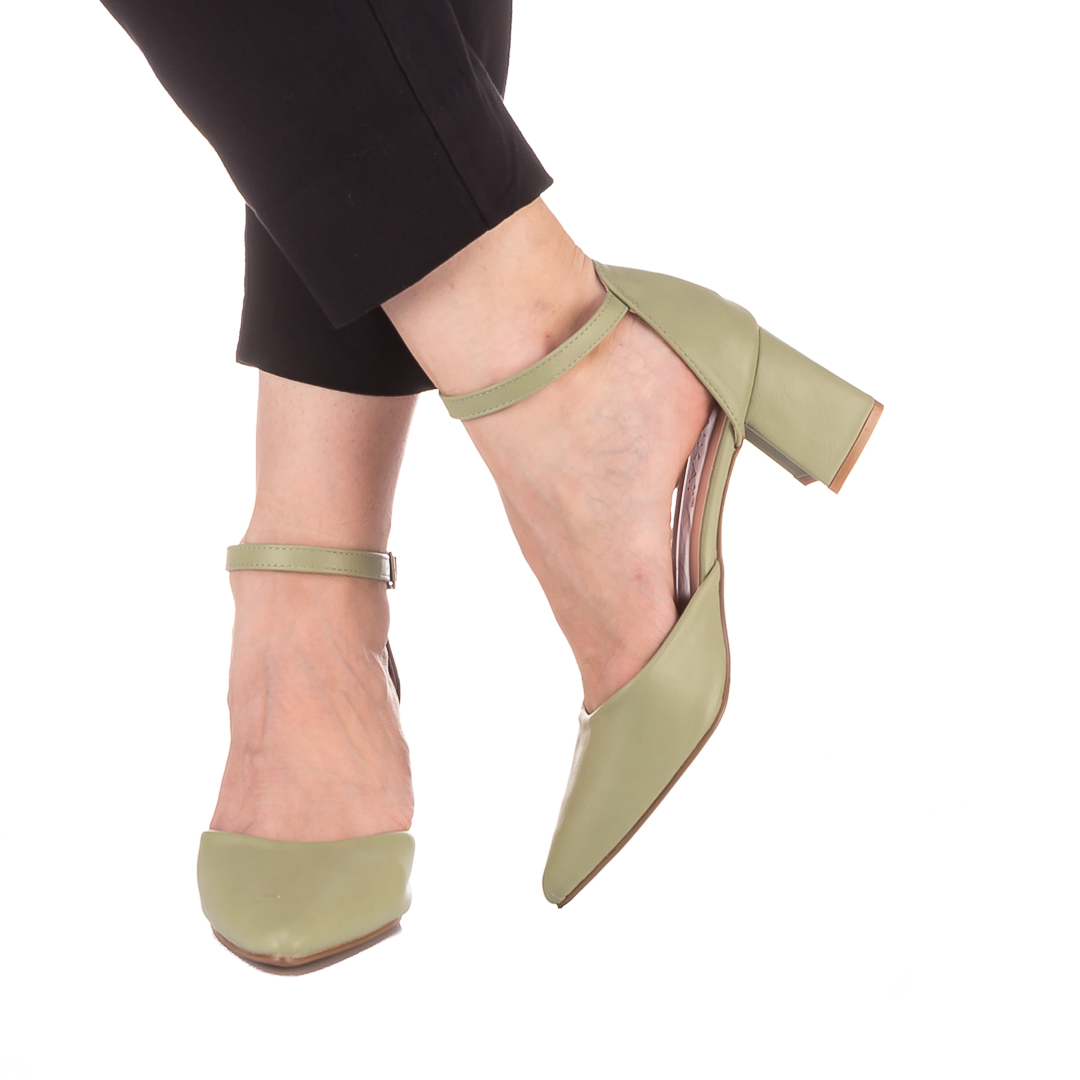 Pantofi dama cu toc Giarda verzi